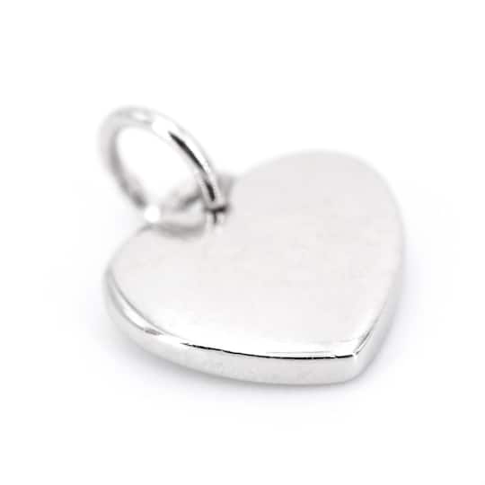 12 Pack: Sterling Silver Heart Icon Charm by Bead Landing™